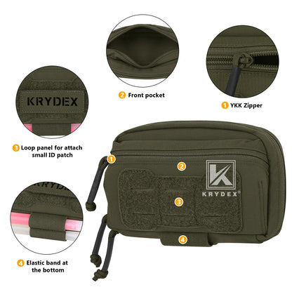 KRYDEX Tactical Chest Bag Admin Pouch MOLLE Utility Pouch Front Pocket for Hunting Vest and Chest Rig Outdoor Accessories