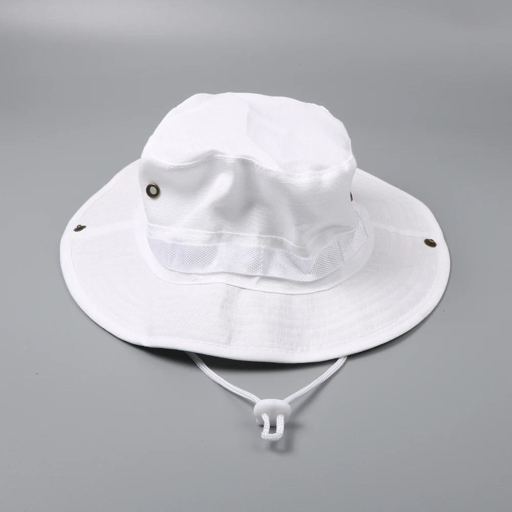 59CM Camouflage Tactical Cap Boonie Hat Caps Men Outdoor Sports Sun Bucket Cap Fishing Hiking Hunting Hats