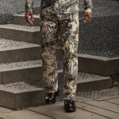 Ainfad Men's Camouflage Outdoor Hunting Fishing Pants Windproof Rainproof Dew Point Rain Pants for Men
