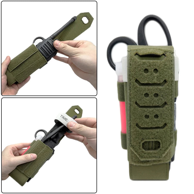 Tactical MOLLE Tourniquet Holder Walkie-talkie Tool Pouch Universal Tourniquet Holder Hunting Survival Gear Holder Pack