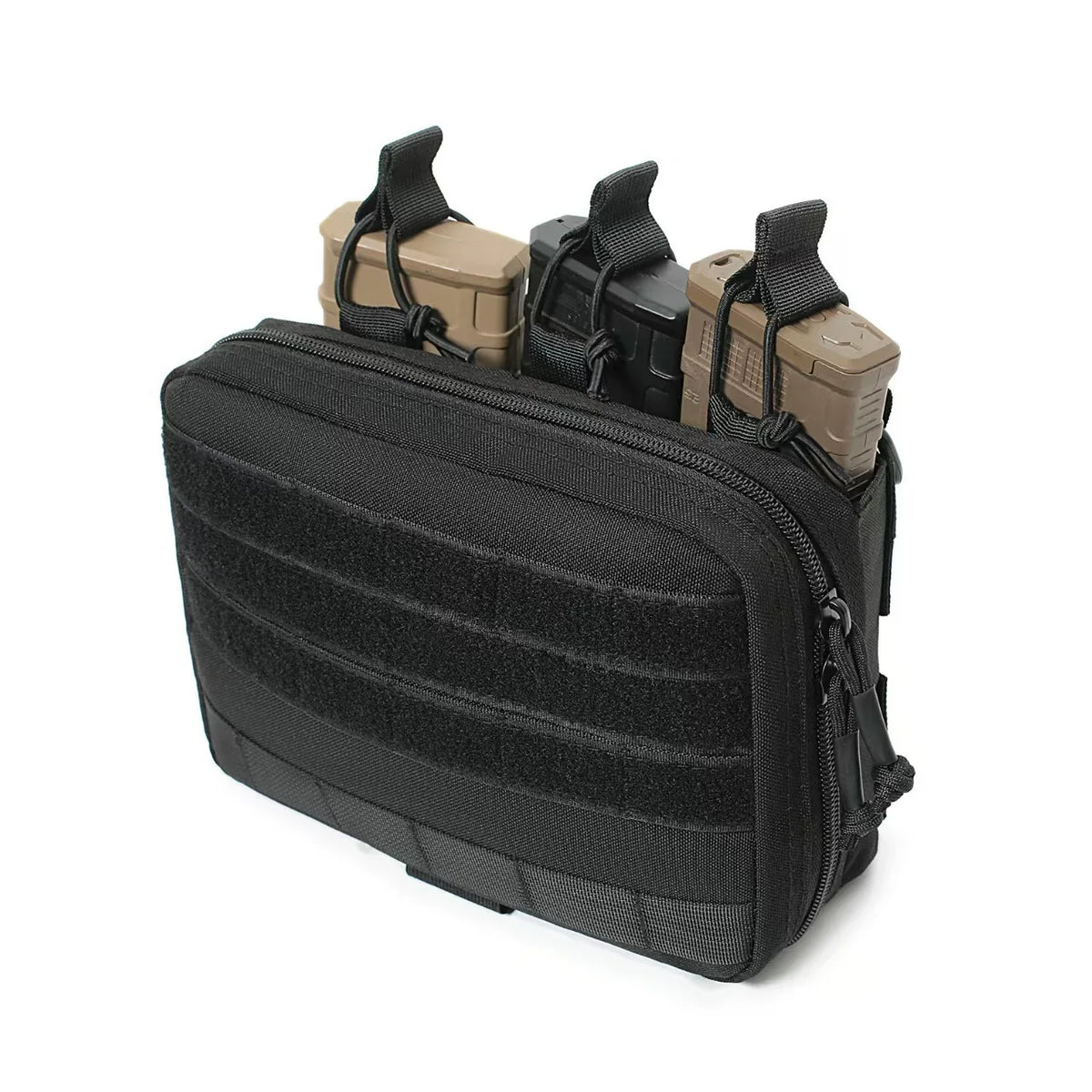 Tactical Mag Admin Pouch Molle Utility Tool Pouch Medical EMT Organizer with Triple Stacker Magazine Holder for M4 M16