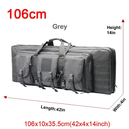 LQARMY 81 97 106 122cm Tactical Gun Bag Double Rifle Case  Molle Rifle Bag Sniper Airsoft Gun Case Backpack Hunting Gun Holster