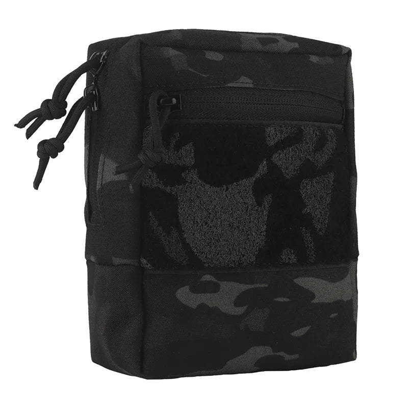 Large Capacity Extended Height MOLLE Pouch Fabric Fastener Design Belt Vest and Gear Panel Mount Outdoor Equipment Storage
