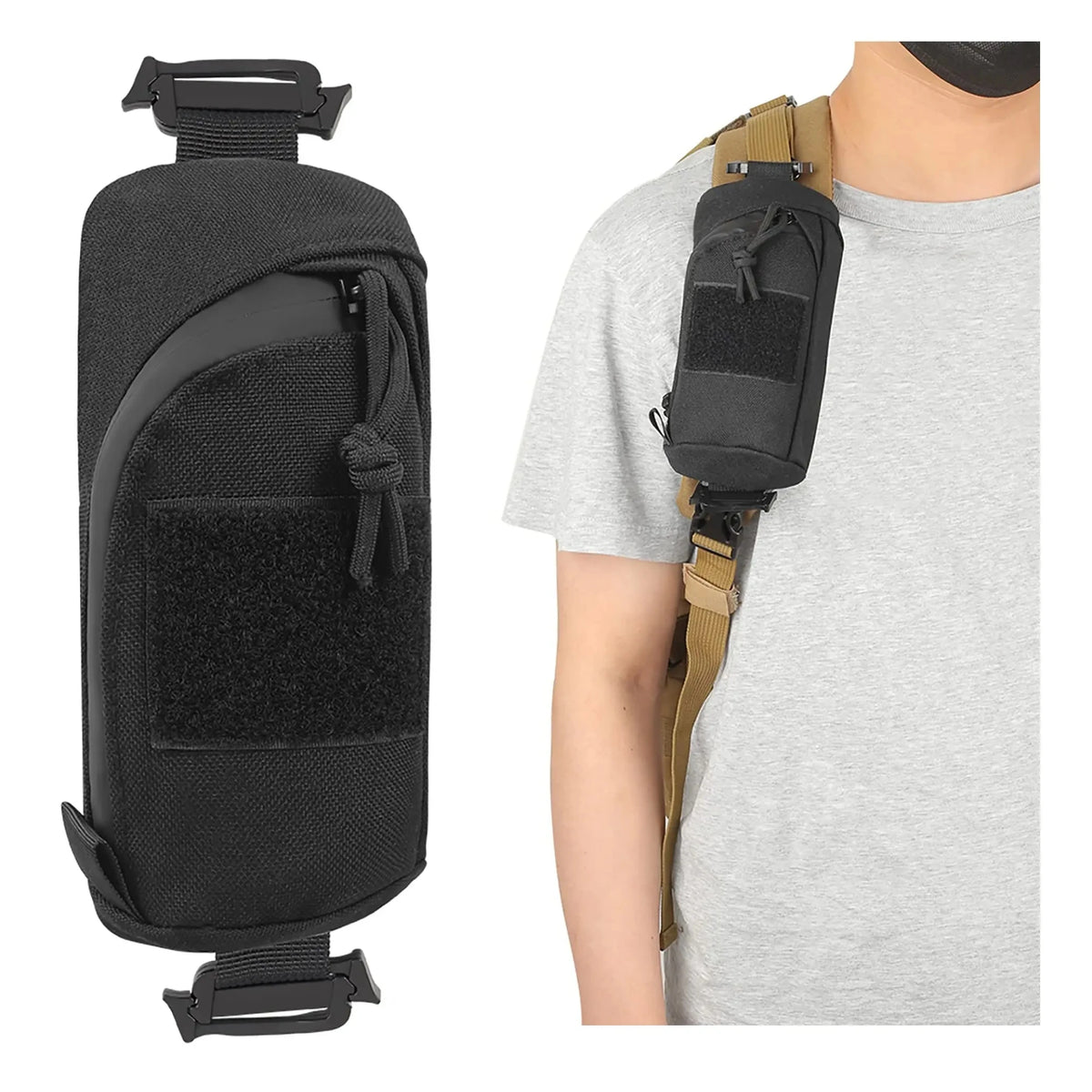 Tactical Molle Bag Backpack Shoulder Strap Accessory Pouch, Multifunctional EDC Tool Pockets Small Compact Pouchs