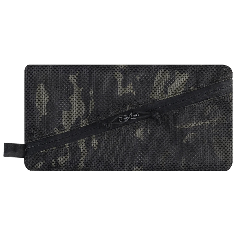 Compact Tactical Camouflage Storage Mesh Pouch Outdoor Hunting Camping MAG Tool Storage Bag 6x12inch Quick Drying Breathable