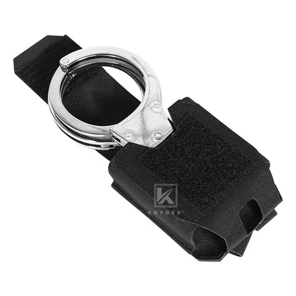 KRYDEX Tactical MOLLE Handcuff Pouch Law Enforcement Cuff Holder Low Profile Modular Handcuff Holster For Duty Belt Vest