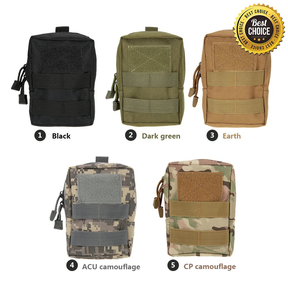 600D  Outdoor Waist Bag Molle Pouch Tool Zipper Waist Pack Hungitng Accessory Belt Pouch