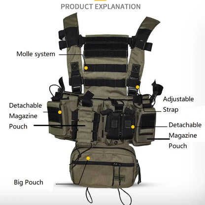 Multicam Black Tactical Camouflage Hunting Combat Crossfit  D3CR Chest Rig Vest For Outdoor Military Paintball Airsoft War Game
