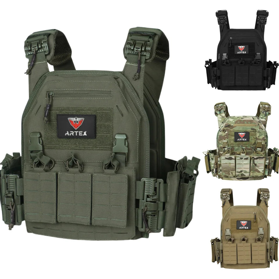 Ranger Green Plate Carrier Tactico Vest With Quick Release Security Molle Chaleco Tactico Bandolier Laser Cut Vest