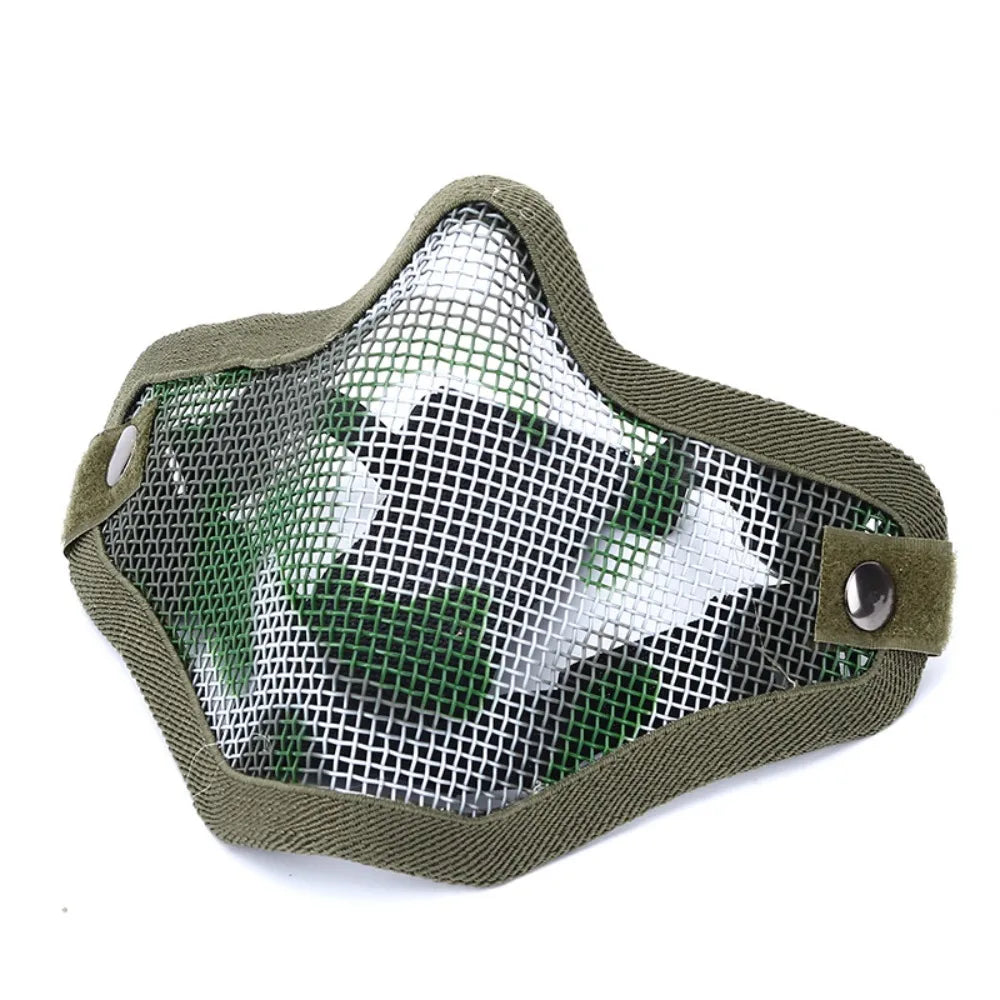 Steel Mesh Half Face Protective Mask Breathable Outdoor Training Face Guard for Airsoft Sports Activities 보호 마스크