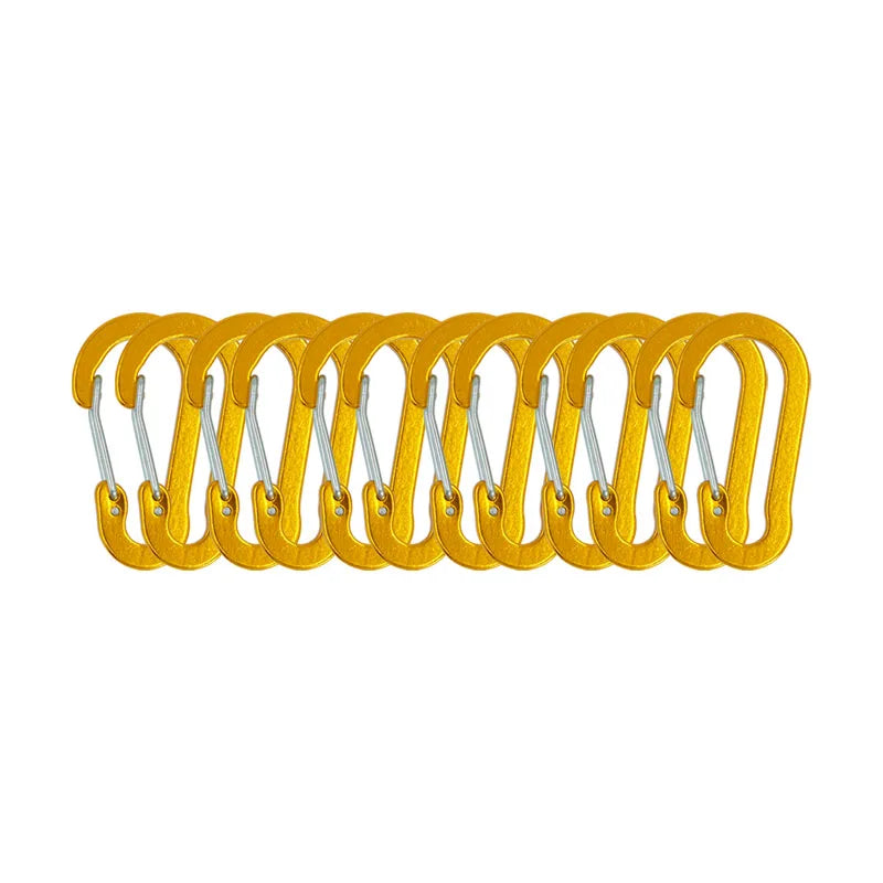 12PCS Carabiner Clip Set Tourist Small Hooks Outdoor Fishing Camping Cycling Hiking Multi Tool Keychain Buckle Karabiners