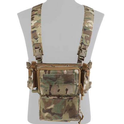 Tactical Vest Set D3CRM Chest Rig with Drop Pouch 5.56 Triple Mag Pack Multifunctional Detachabl Adjustable Hunting Airsoft Gear