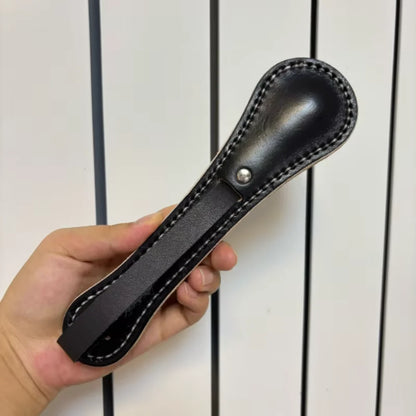 26cm Large Cowhide Leather Clapper Hand Sewn Fitness Exercise Slapper with Built-in Lead Block for Camping And Defence Training