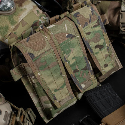 AVS Detachable MBAV Tactical Vest Triple Magazine Pocket Flap Front Bag M4 556 Mag Pouch  Plate Carrier Airsoft Accessories