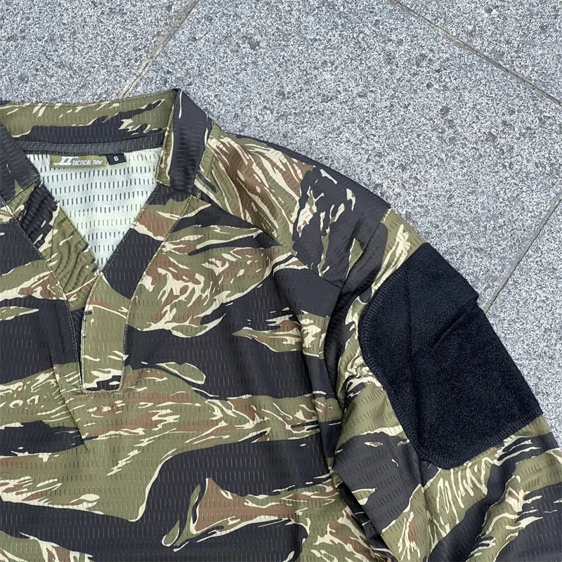 Velocity Style Rugby Shirt Quick Dry Tactical Long Sleeve T-shirt CAG Love Camo
