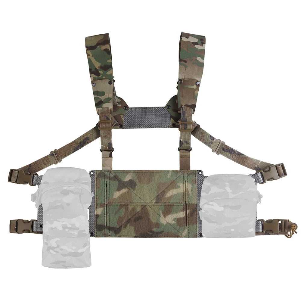 Ferro Style Tactical Chest Rig Wide V2 2nd Gen Lightweight Chesty Rig Hunting Vest Gear Extended Front Flaps Plate Carrier Adapt