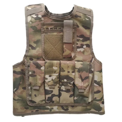 Kids Camouflage Vest Resistant Breathable Combat Vest With Multi Pocket Paintball Tactical Waistcoat CS Gear Sniper Uniform