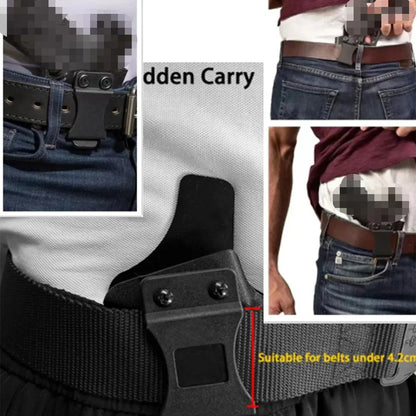PVC Holster For 1911 Glock 17 19 26 43 43X Tauru M17 P07 P365 PPQ Inside Waistband Concealed Carry Belt Clip Stack Pouch