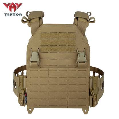 YAKEDA Plate Carrier Camo Tactical Vest CP Color Hunting Vest with Laser Cut Molle for Training and Personal Defense Equipment