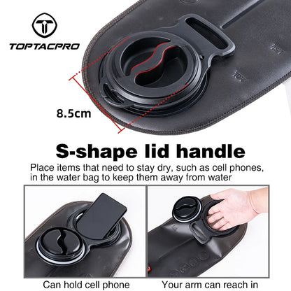 TOPTACPRO Tactical 2L Hydration Bladder Water Bag Foldable Outdoor Water Storage Bag 8908