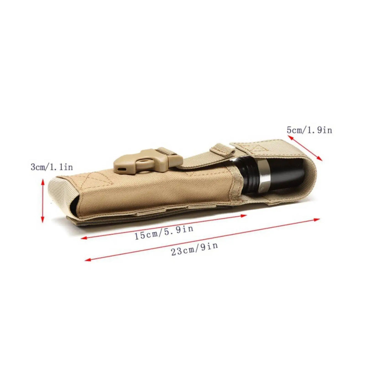 MOLLE Pouch Nylon Flashlight Holder Quick Access Torch Case Belt and Vest Attachment for Trekking