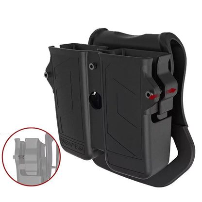 Universal Double Holder for 9mm 10mm .40 .45 Stack Pistol Magazine Holster Pouch Handgun Carrier 92A Glock G17 G19 G26 G22 1911