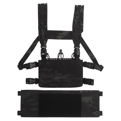 Tactical Chest Rig Modular Airsoft Training Vest Multifunctional Camouflage Gear with 556 Triple Magazine Pouch MOLLE System