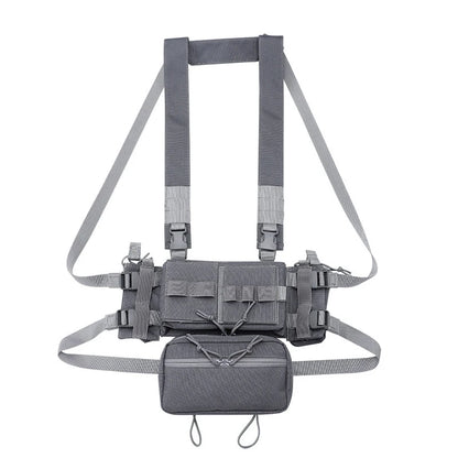 Men's Multicam Hunting MK3 Tactical Chest Rig Harness Modular Lightweight Military Airsoft Vest w/ 5.56 Mag Pouch Pantiball Gear