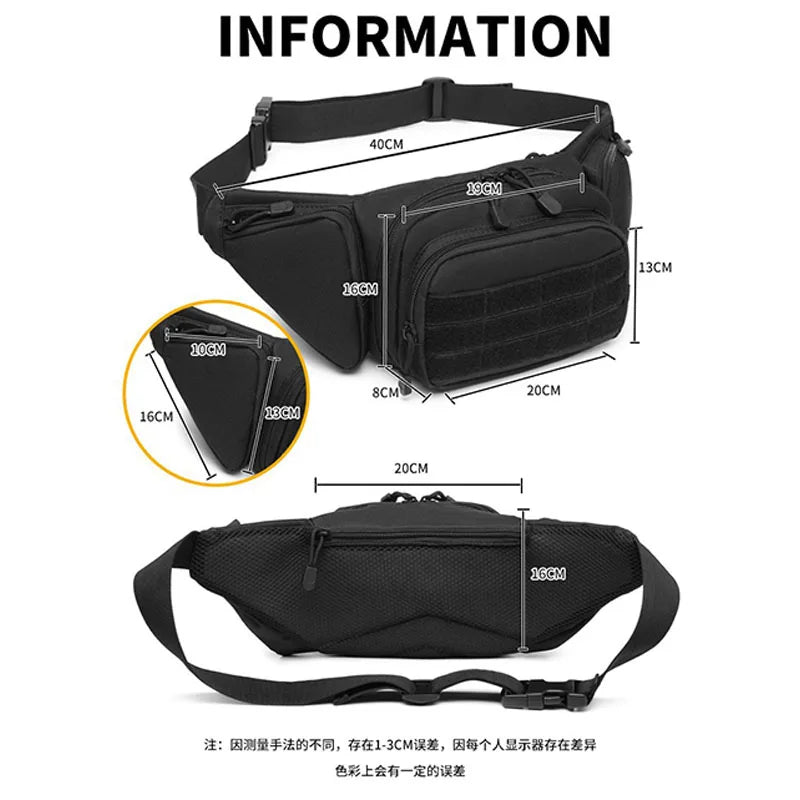Multifunctional Tactical Waist Bag Outdoor Cycling Storage Pack Portable Concealed Molle Waist Pouch Tactical Accessory Utility