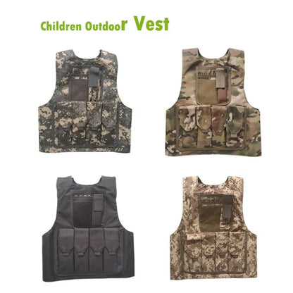 Kids Boys Tactical Vest Camouflage Bulletproof Combat Armor Tops Special Forces Hunting Uniform Military Outdoor Equipment