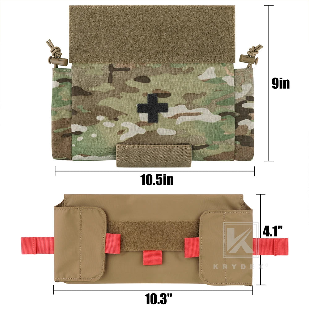 KRYDEX Tactical First AID Trauma Pouch Roll Up Medic Pouch EMT IFAK Dangler Drop Dump Pouch for Vest Chest Rig