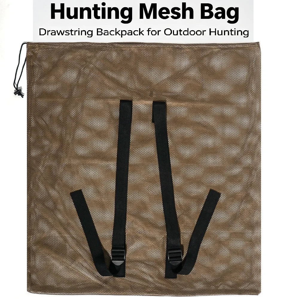 Large Capacity Foldable Mesh Storage Bag Thickened Wear-resistant Hunting Net Pouch for Outdoor Camping Hiking Foraging Gear