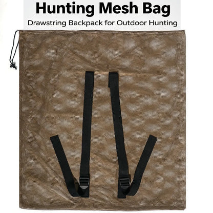 Large Capacity Foldable Mesh Storage Bag Thickened Wear-resistant Hunting Net Pouch for Outdoor Camping Hiking Foraging Gear
