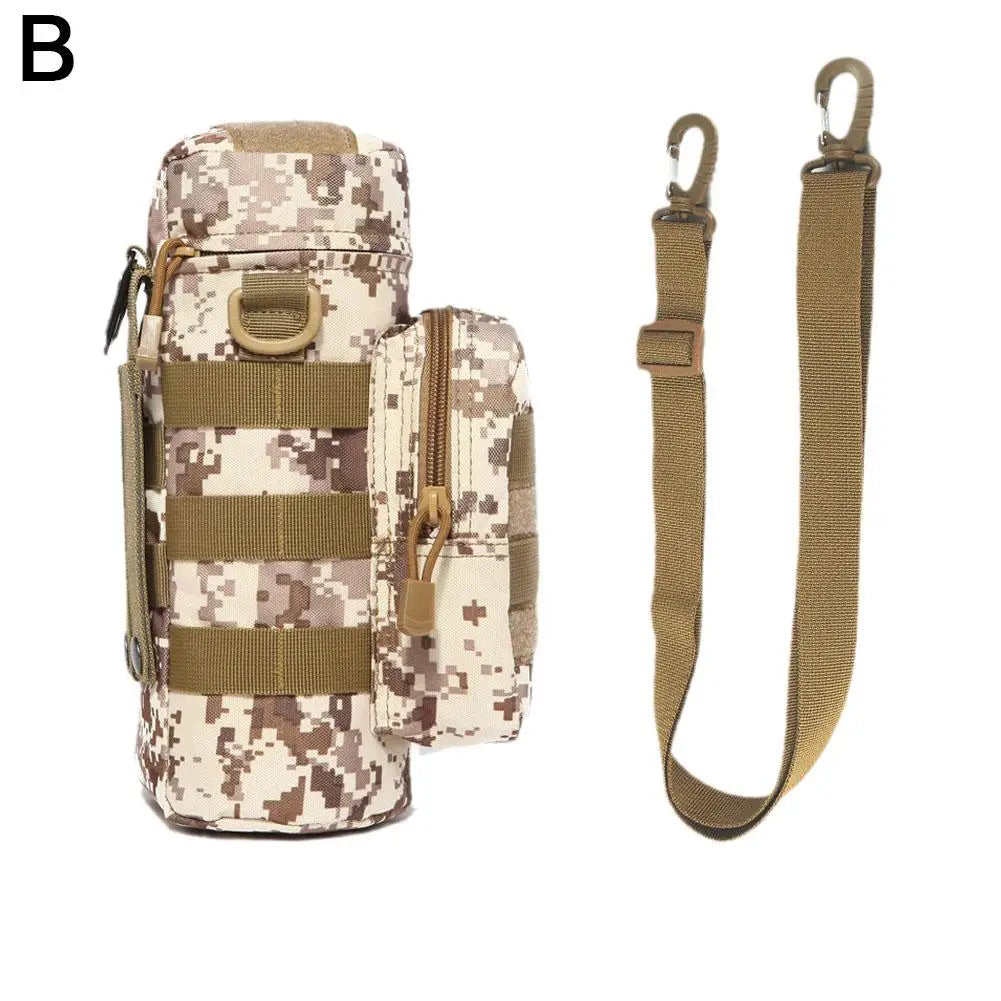 Molle Water Bottle Holder Bag Hydration Carrier Kettle Pouch with Strap Fits Up to 32 oz. For Hiking Fishing