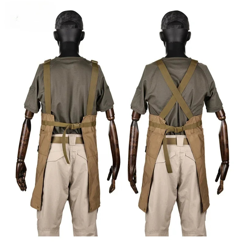 Tactical Camouflage Vest Apron Men Women 12 Pockets Work Apron Outdoor Clothes Accessories Camping Picnic Garden Wear-resisting