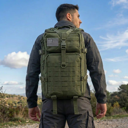 45L Tactical Hunting Backpack Molle Camo Water Resistant Outdoor Field Bag Camping Hiking Trekking Bushcraft Survival Bug Out Bag Large Capacity Rucksack Daypack Men Women Hunters Durable Wear Resistant Heavy Duty Multi Pocket Trail Wilderness Hunting