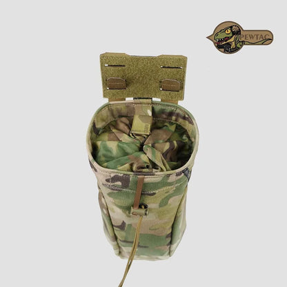 PEW TACTICAL CP Style Folding Dump Pouch MOLLE Drawstring Multi‑Purpose Utility Storage Pouch for Tactical Vest Belt PH110