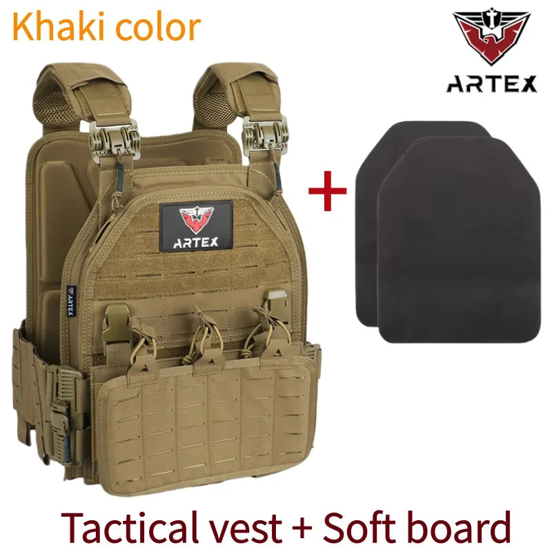 ARTEX Tactical Vest 6094 Fast Detachable Light Laser Cut Outdoor Hunting Black Gear Carry Vest of High Quality