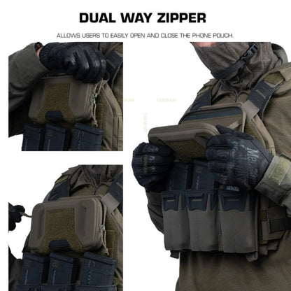 Tactical Universal Phone Pouch with Rigid Protective Shell,  MOLLE Chest‑Mount Phone Holder for Plate Carrier Chest Rig
