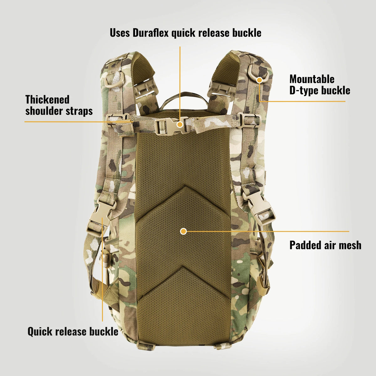 VOTAGOO Roaring Cricket 20L Backpack Waterproof Outdoor Leisure Commuter Functional Mountaineering Camouflage Tactical Backpack