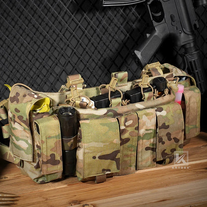KRYDEX 500D Tactical Chest Rig UW Gen IV Low Profile Rigs Carrier With GP Pouch Multifunction Pockets H Harness