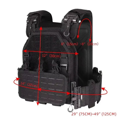 YAKEDA Tactical Vest 6094 Fast Detachable Light Laser Cut Outdoor Hunting Black Gear Carry Vest of High Quality