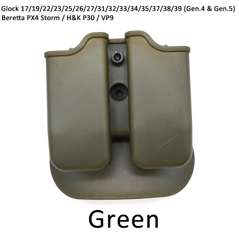 Tactical 9mm Double Magazine Pouches for Glock 17 Beretta M9 M92 Colt 1911 Hunting Universal 9mm .40 Mag Holster Mag Holster