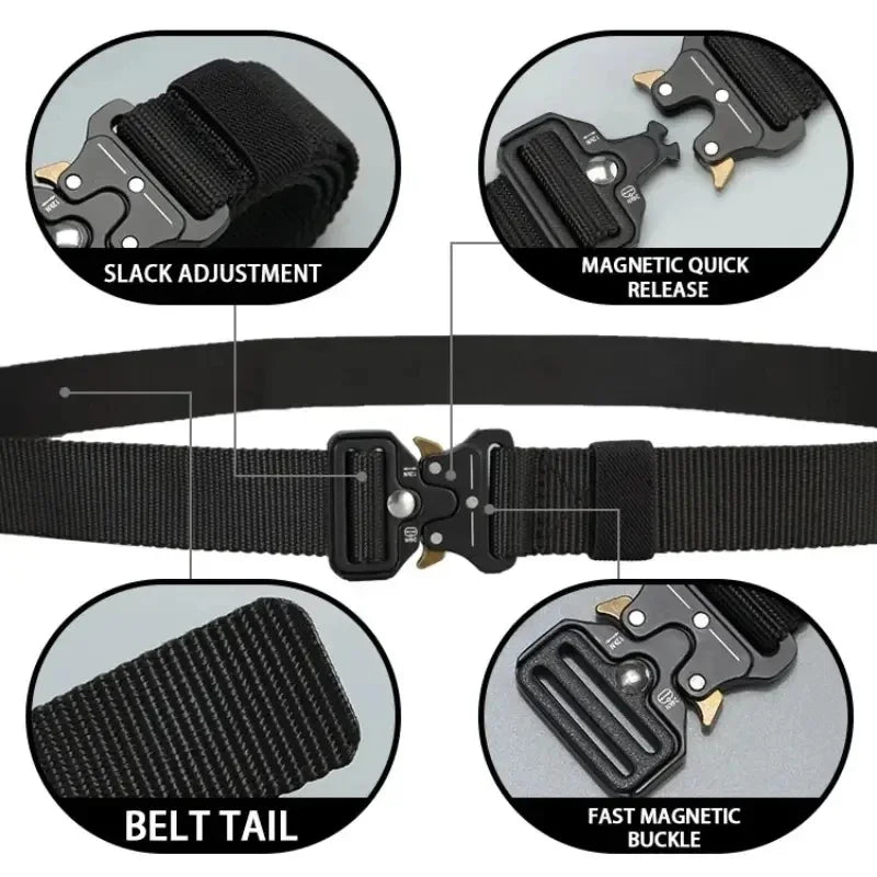 2026 Men Belt Outdoor Hunting Outdoor Work Training Belt Woven Belt Canvas Multi Function Belt Denim Belt