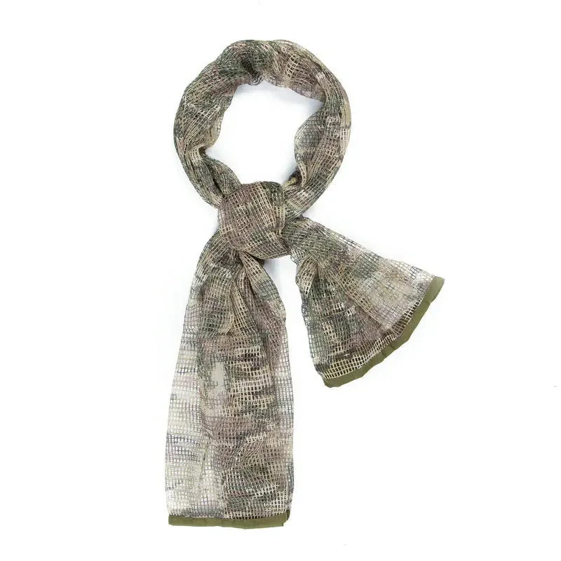 Tactical Mesh Breathbale Scarf Sniper Face Veil Camo Airsoft Hunting Cycling Hiking Neckerchief Mask Camouflage Outdoor Scarf