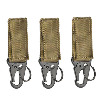 3 Pcs Tactical Carabiner Outdoor EDC Keychain Keys Holder Camping Backpack Belt Hook Hanging Buckle Muilter Clip