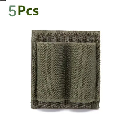 5PC 2-Round Bullet Holder - Adhesive Cartridge Carrier | VELCRO Hook/Loop Utility Gear (2 Hole)