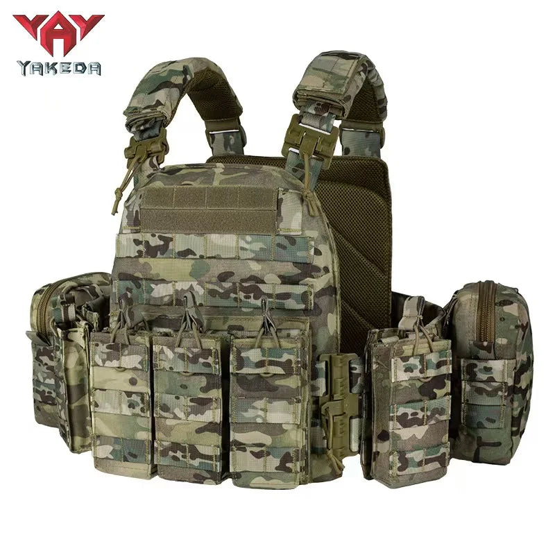 YAKEDA Chaleco Tactico Vest Outdoor Hunting Plate Carrier Quick Release Protective Adjustable Vest Airsoft