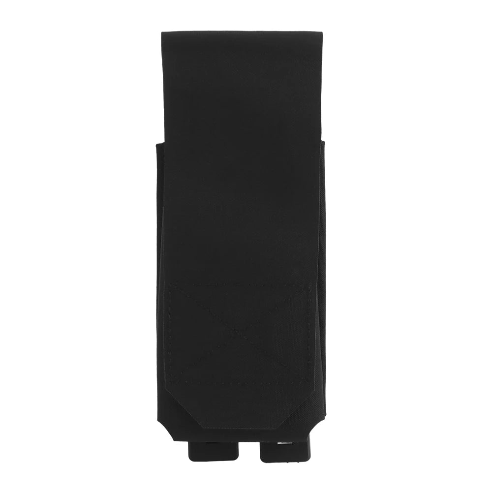 Flip-top front and rear 5.56 magazine pouch covers with MOLLE inserts to fit 5.56 magazines.