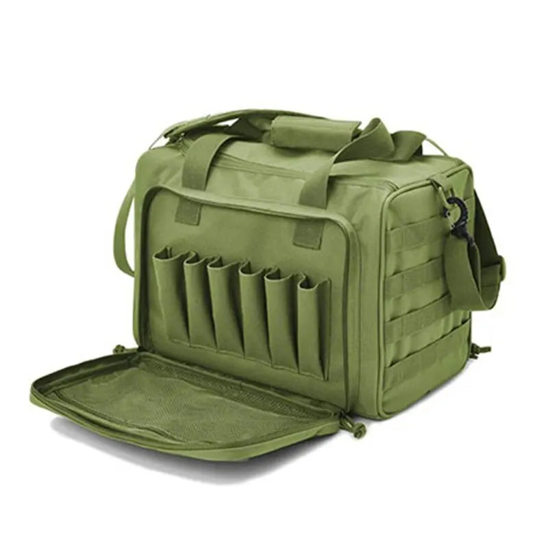 Tactical Gun Range Bag Molle System Pistol Case Storage Pouch Outdoor Hunting Nylon Shoulder Pack for Shooting Rifle